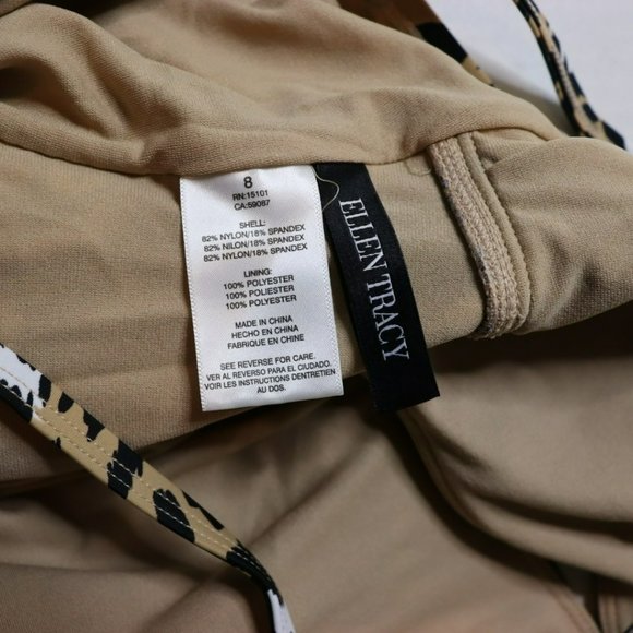 Ellen Tracy Tan Leopard Animal Print One-Piece Swimsuit NWT | Size 8 - Picture 7 of 8